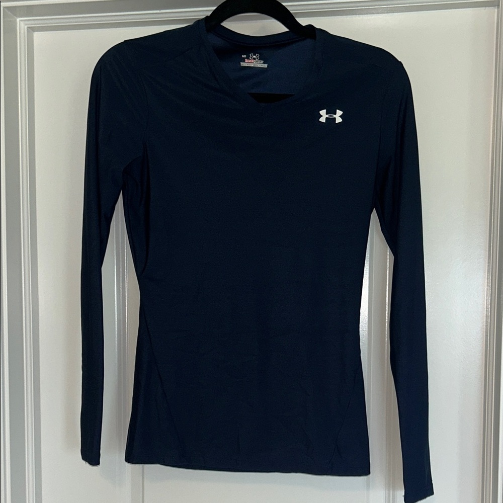 Under Armour Women's Dark Blue Long Sleeve Tee Heat Gear